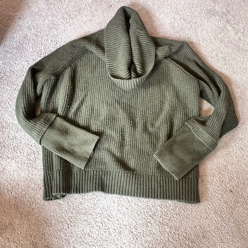 Market & Spruce Olive Cowl Neck Sweater